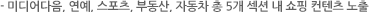 미디어다음, 연예, 스포츠, 부동산, 자동차 총 5개 섹션 내 쇼핑 컨텐츠 노출